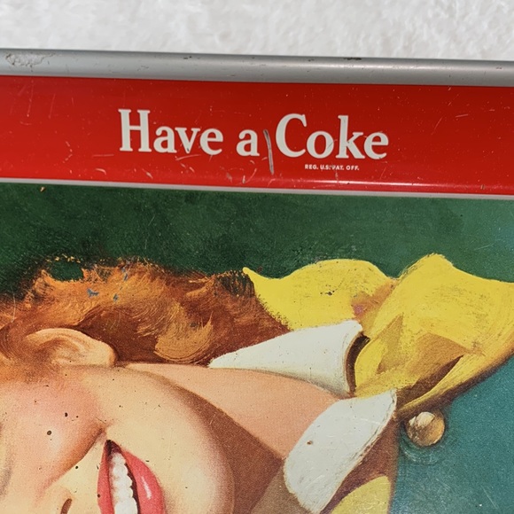 Coca-Cola redhead girl metal Tray - Picture 6 of 12